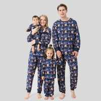 Podudaranje porodičnih pidžama setovi PJS Purple Elk Snowflake Loungewear Mekana obuća za odmor