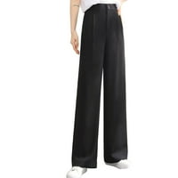 Edvintorg široke pantalone za noge Žene modne ležerne duljine labave hlače Elegantne dame Čvrste strukske