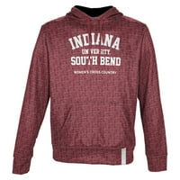 Muška izgled Crimson Indiana University South Bend Titans Ženski porod Naziv države Drop pulover Hoodie