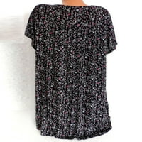 Žene plus veličine kratkih rukava V-izrez za bluzu za bluzu od pulover majica kratkih žena dugačka majica