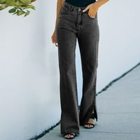 Pedort Jeans Hlače za žene Trendi ženski visoki stručni povremeni posipani mršavi Slim Slim Fit Stretch