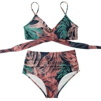Ženski kupaći kostimi Tržni upravljački struk za kupanje ispisano Criss cvjetni visoki niz s tankinis