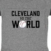 Inktastic Cleveland vs. svijet sa bejzbolnim poklonom dječjim dječakom ili dječjom dječjom bodom