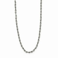 Bijeli lanac ogrlicu od nehrđajućeg čelika u poliranom 18-ručnoj vezi