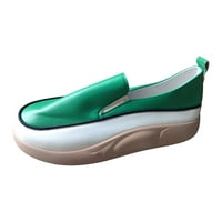 Okrugla prstiju debela platforma Comfort cipele Loafer Zelene zimske cipele za žene Božićne veličine