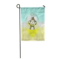 Sivi majmuni u mudama na boji crveno appe vrt zastava ukrasna zastava kuće baner