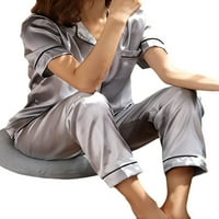 MlPeerw ljetni pidžami setovi ženskih kratkih rukava Sil Satin noćni set