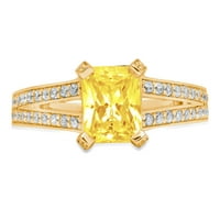 2.45ct smaragdni rez žuti simulirani dijamant 18k žuti zlatni godišnjički angažman prsten veličine 8