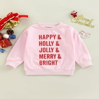 Bagilaanoe Toddler Baby Girl Božićni duks dugih rukava Print Pulover 3T 4T 5T Djeca padaju labavi tee