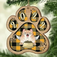 Domaći dekor Personalizirani Božićni ornament za šapu - Pas CAT i SNOW Prilagođeni ukras poklon za ljubitelje