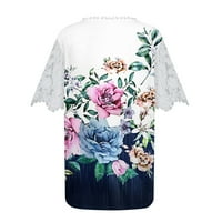 Ženski vrhovi odštampana bluza s kratkim rukavima Casual Women Hot prodaja V-izrez Tee Siva l