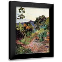 Gauguin, Paul crni moderni uokvireni muzej umjetnički print pod nazivom - tropska vegetacija