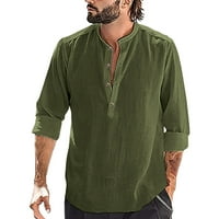 Muška modna casual top košulja Jednostavna udobna košulja sa majicama pune boje na vrhu majica s labavim
