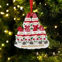 Pxiakgy božićni ukrasi Božićni viseći privjesak ukras božićni viseći božićna stabla ukrasi ukrasi Obiteljski dekor Xmas Tree DIY Ime Ornament Jeleer Resin Personalizu