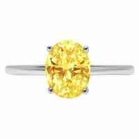 2.0ct ovalni rez žuta simulirana dijamant 14k bijelo zlato ugraviranje izjava bridalna godišnjica angažmana