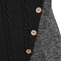 Ženski džemper od kaputa u boji blok u boji Asimetrični rub Ležerne prilike Tunika Top pletena bluza