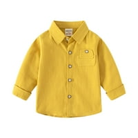 Little Boy Odjeća Dječja jakna za majicu Toddler Flannel Majica Solid Color Dugi rukav s dugim rukavima Down Baby Boys Džepovi majica TOP kaput