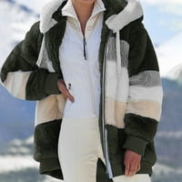 Zimski kaputi za žene dame zimski kapuljač s dugim rukavima plišani kaput sa patentnim zatvaračem