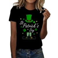 Clears St. Patricks Dan majica Ženska Ležerna košulja Shamrock Graphic Tees Zelena djetelina Kratki