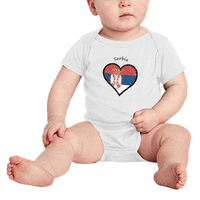 Serbia Flow Heart Love Funny Bebe Odjeća za bebe BodySuits Dječak Djevojka Odeća