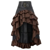 LHKED ženske suknje za ženske suknje ruffles punk gotički spajanje nepravilno-duljina za gležnjače od
