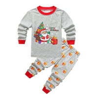 Fattazi Kids Božićni stari muškarac Pajamas dugih rukava Odgovarajući praznici PJS set Toddler Boys
