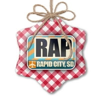 Božićna ornamentarska zračna lukaCode Rap Rapid City, SD Red Plaid Neonblond