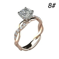 Xinqinghao princeza 18K ruža zlato Dijamantni prsten Vječni angažman vjenčani prsten f