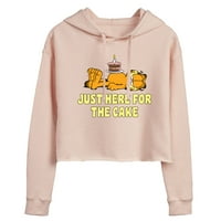 Garfield - upravo tu za tortu - Juniori obrezani pulover Hoodie
