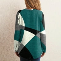 Ženske ležerne duksere Trendi geometrijski print okrugli vrat Dugih rukava Majica Jesen Labavi pulover
