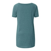 Outfmvch T majice za žene moda plus veličina okrugla vrata kratka rukava duga majica Ženske vrhove majice