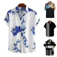 Muškarci labavi publy dolje Havajska plaža Kratki rukav majica TOP T TEE haljina