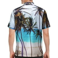 Meitianfacai Muška majica Havajska majica za muškarce kratki rukav majica na plaži od ispisanog ljetnog