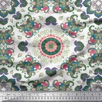 Soimoi Japan Crepe saten tkanina Paisley & Floral Mandala Ispis tkanina od dvorišta široko
