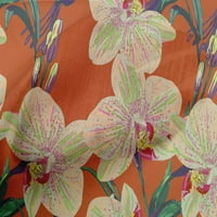 Onuone pamučne kambričke tkanine odlazi i orhideje cvjetni ispis tkanine dvorišta široko