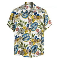 Muška havajska majica Brzo suho tropsko cvjetni print Aloha košulje kratki rukav na plaži za odmor casual