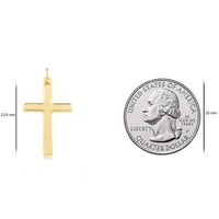 14k žuti zlatni blok ivica križa religiozni privjesak šarm za muškarce i žene