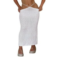 Žene seksi šuplje od suknje od mreže na plaži za suknje na plaži Ljetna riba neto kupaći kostim Sheer Maxi Sarong kupaći kostimi