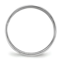 10k bijeli zlatni prsten za prsten za vjenčanje Milgrain Standardna polovina