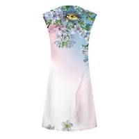 WHLBF Ljetne haljine za čišćenje žena ispod $ plus veličina, ženska modna ležerna ljetna puna boja kratkih