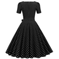HONEELADYY HOLDE LJETNA TUNIC DRESS HOMENE kratki rukav 1950S domaćice Večernja party maturalna haljina