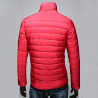 Bacocs Winter Jackets za muškarce, muškarci jesen zimski pamučni štand patentni zimski zimski jakni debeli kaput na puhački jakne crvene boje