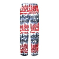 Penskeiy linen Hlače muškarci Ljeto Ležerne prilike modne nezavisnosti 3D štampanje elastičnih struka ravne pantalone crvene hlače
