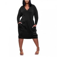 Ženske haljine Ženska Boho rukava za odmor Mini V-izrez sunčana haljina crna 4xl