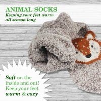 Super mekana topla simpatična životinja neklizajuća posada zimske čarape - asortiman ekstra veliki, parovi, paket vrijednosti