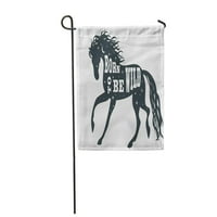 Rođen da bude divlja konja silueta inspirativna bašta za zastavu Dekorativna zastava