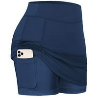 Ženske suknje za tenis pokreću joga unutrašnjih kratkih kratkih elastičnih sportova Golf džepovi Skorts