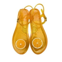 Jelly sandale za žene prozirno plodovi Decor Flip flops Thong sandale Ljeto na plaži Komforno ravne