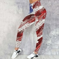 Ženske joge hlače Ležerne prilike za neovisnost Ispisuje sportske trke duge hlače bijele veličine s