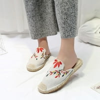 Papuče za žene Ženske cipele Solid Boja meka kopča ravne potpetice Rimljene cipele modne sandale bijele boje